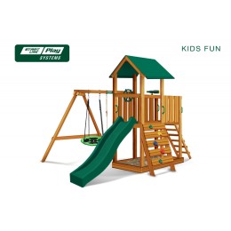 Детский городок KIDS FUN стандарт (Крыша и горка зеленые)