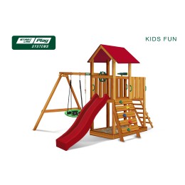 Детский городок KIDS FUN стандарт (Крыша и горка красные)