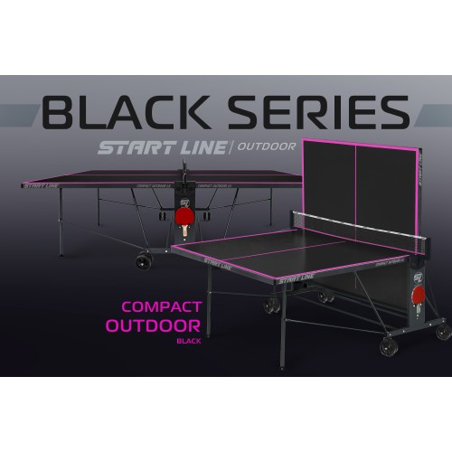 Стол теннисный Start Line Compact-2 LX Всепогодный Black с сеткой