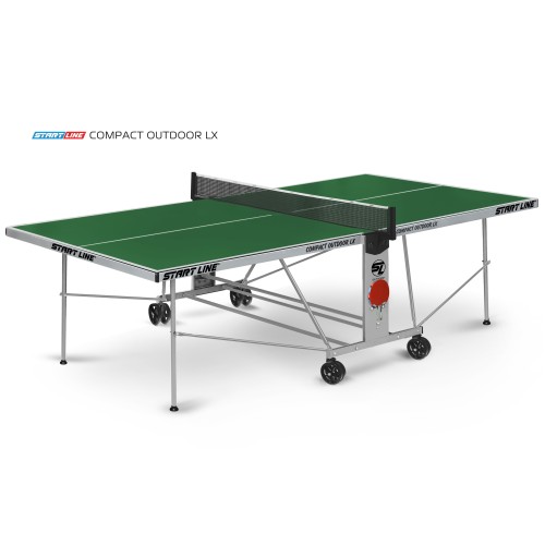 Стол теннисный Start Line Compact-2 LX Всепогодный 6 Зеленый с сеткой