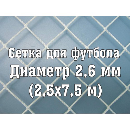 Сетка для футбольных ворот стандартная, нить 2,6 мм (2 шт)