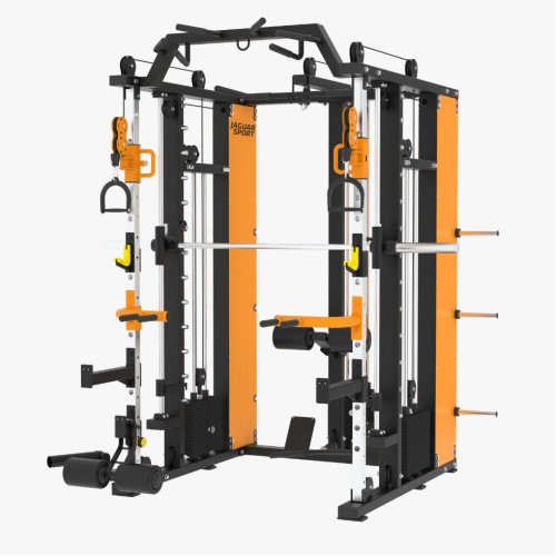Многофункциональный тренажер с машиной Смита JAGUAR-SPORT JS-C-86 (Чёрный цвет), Стек 68x2 кг