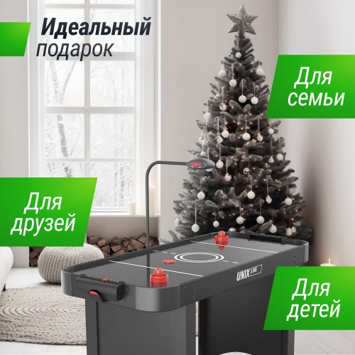 Игровой стол UNIX Line Аэрохоккей (142х64 cм) Black