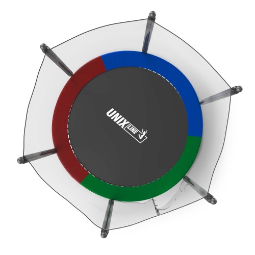 Батут UNIX Line Simple 2.44 м (8 ft outside) Color с внутренней сеткой