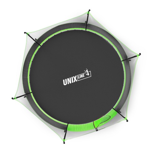 Батут UNIX Line 3.05 м (10 ft) UFO Green с внутренней сеткой и лестницей