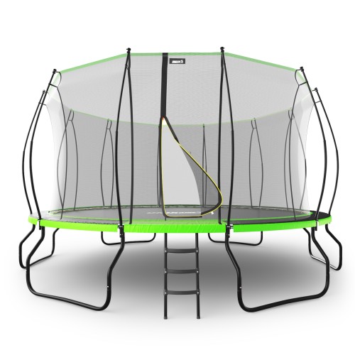 Батут UNIX Line 4.88 м (16 ft) UFO Green с внутренней сеткой и лестницей