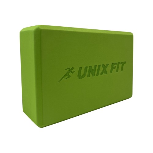 Блок для йоги и фитнеса UNIX Fit (200 г) 23 х 15 х 7 см, 1 шт, зеленый