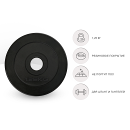 Диск обрезиненный UNIX Fit  1.25 кг, 25 мм