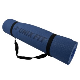 Коврик для йоги и фитнеса UNIX Fit двусторонний, 180 х 61 х 0,6 см, TPE, двуцветный, голубой