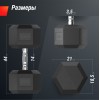 Гантель гексагональная UNIX Fit обрезиненная 45 кг, 2 шт.