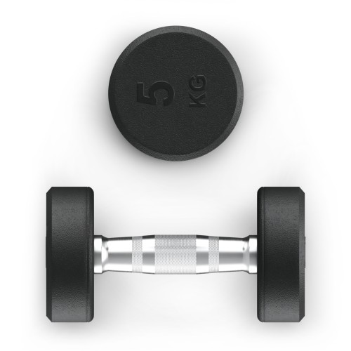 Гантель UNIX Fit PRO круглая обрезиненная 5 кг, 2 шт.