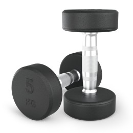 Гантель UNIX Fit PRO круглая обрезиненная 5 кг, 2 шт.