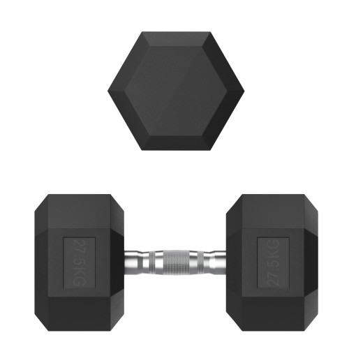 Гантель гексагональная UNIX Fit обрезиненная 27,5 кг, 2 шт.