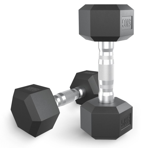 Гантель гексагональная UNIX Fit обрезиненная 5 кг / шт.