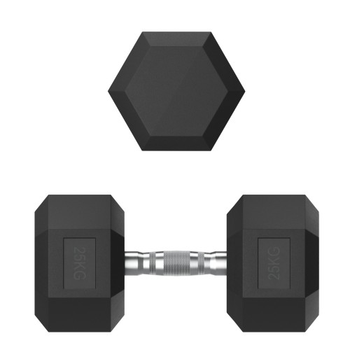 Гантель гексагональная UNIX Fit обрезиненная 25 кг, 2 шт.