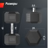Гантель гексагональная UNIX Fit обрезиненная 32,5 кг, 2 шт.