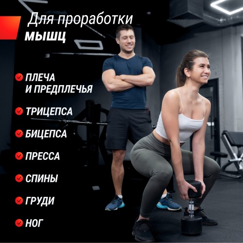 Гантель UNIX Fit PRO круглая обрезиненная 2,5 кг, 2 шт.