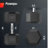 Гантель гексагональная UNIX Fit обрезиненная 37,5 кг, 2 шт.