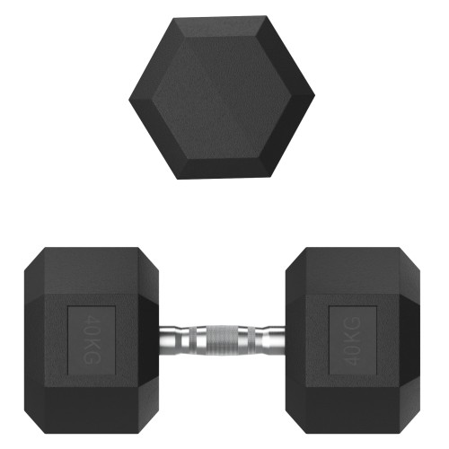 Гантель гексагональная UNIX Fit обрезиненная 40 кг, 2 шт.