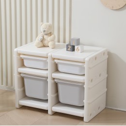 Стеллаж для игрушек UNIX Kids Grey (4 ящика)