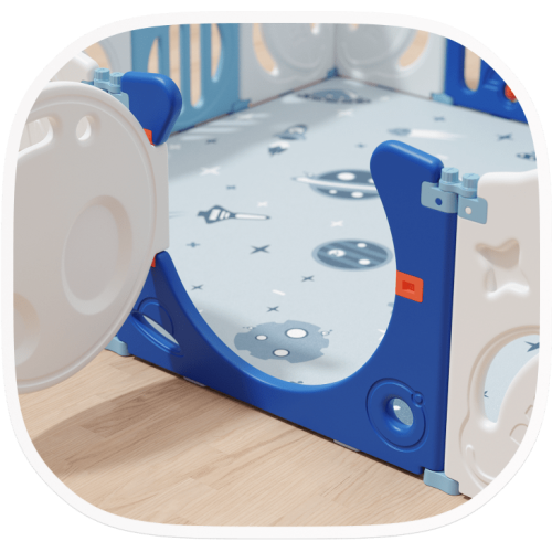 Манеж UNIX Kids SUPREME Space 160x160 Blue с качелями
