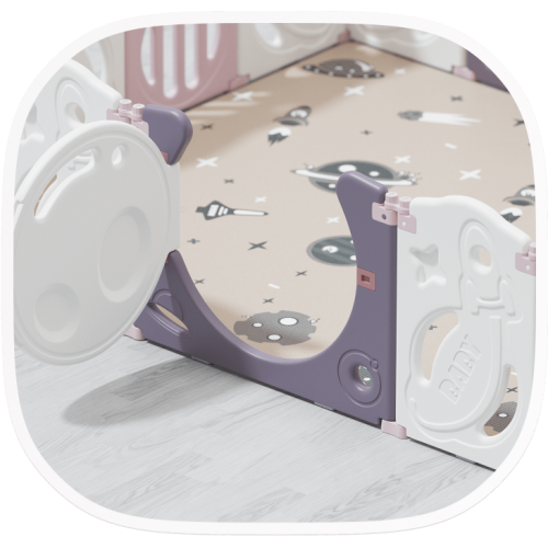 Манеж UNIX Kids SUPREME Space 200x200 Rose с качелями