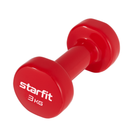 Гантель виниловая STARFIT DB-101 3 кг, красный