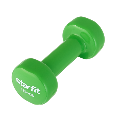 Гантель виниловая STARFIT DB-101 1,5 кг, зеленый.