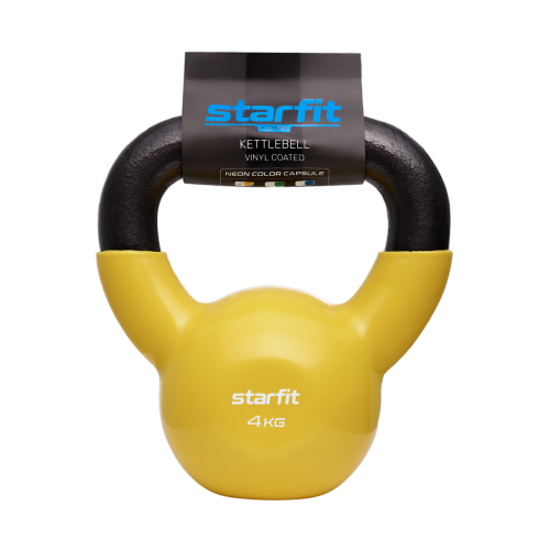 Гиря виниловая STARFIT DB-401, 4 кг, желтый