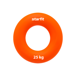 Эспандер кистевой ES-404 "Кольцо", диаметр 8,8 см, 25 кг, силикогель, оранжевый