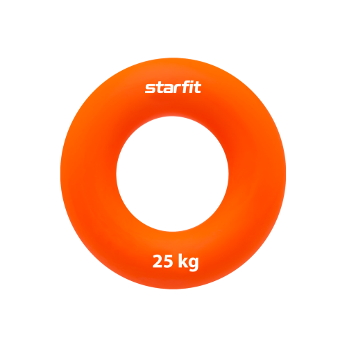 Эспандер кистевой ES-404 "Кольцо", диаметр 8,8 см, 25 кг, силикогель, оранжевый