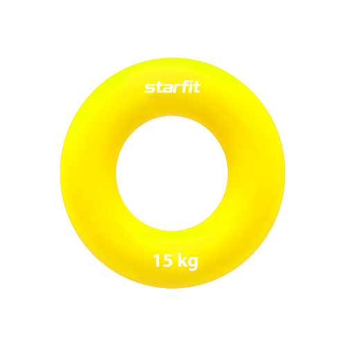 Эспандер кистевой ES-404 "Кольцо", диаметр 8,8 см, 15 кг, силикогель, желтый