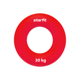 Эспандер кистевой ES-404 "Кольцо", диаметр 8,8 см, 30 кг, силикогель, красный