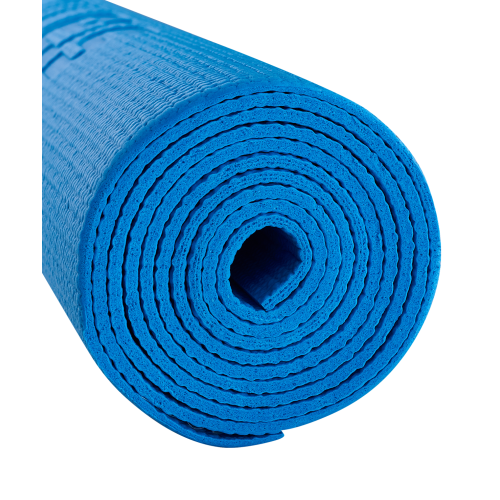 Коврик для йоги и фитнеса FM-104, PVC, 183x61x0,4 см, синий