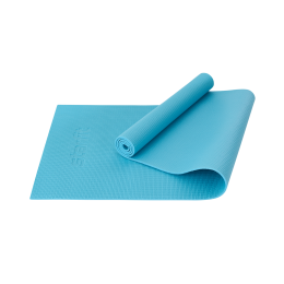 Коврик для йоги и фитнеса FM-101, PVC, 183x61x0,6 см, синий пастель