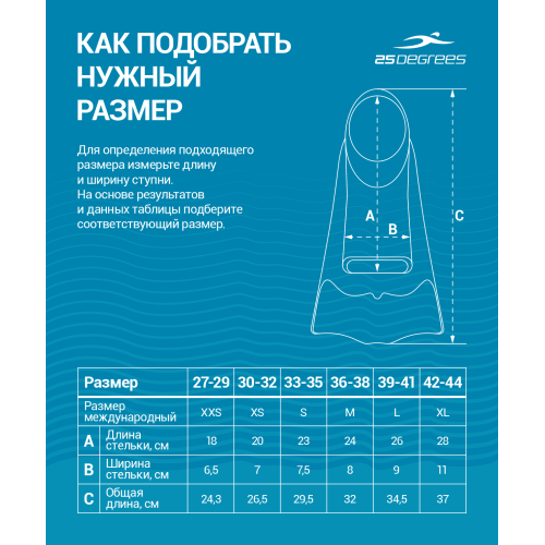 Ласты тренировочные 25DEGREES Pooljet Black/Grey, XS
