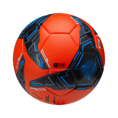 Мяч футбольный Championship №5, оранжевый/синий/черный