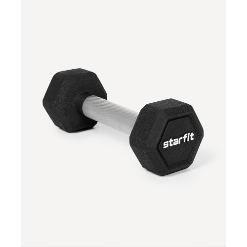 Гантель гексагональная Starfit DB-301PRO 2 кг, обрезиненная, черный