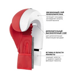 Перчатки боксерские ORO, ПУ, красный