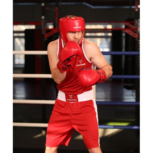 Перчатки боксерские ODIN, ПУ, красный, 14 oz