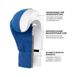 Перчатки боксерские ORO, ПУ, синий