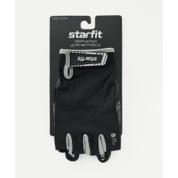 Перчатки для фитнеса STARFIT WG-203, черный/серый, M