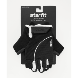 Перчатки для фитнеса STARFIT WG-202, черный/белый, S