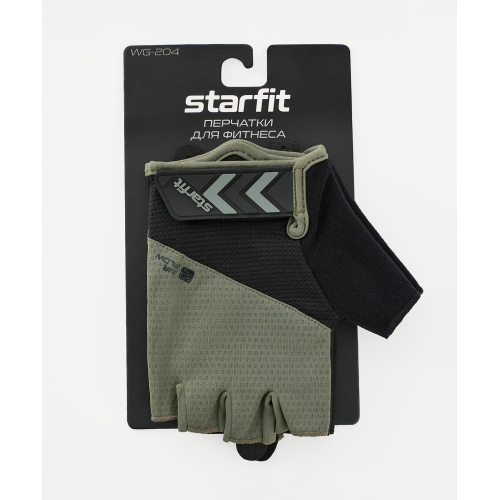 Перчатки для фитнеса STARFIT WG-204, черный/хаки, S