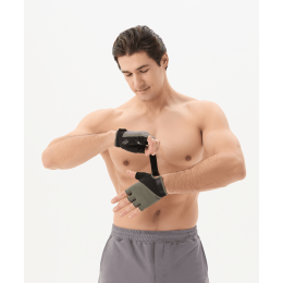 Перчатки для фитнеса STARFIT WG-204, черный/хаки, S