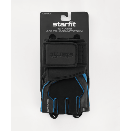 Перчатки для фитнеса STARFIT WG-201, черный/синий, S