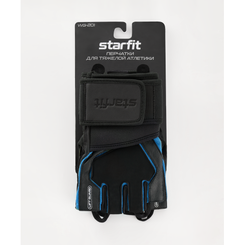 Перчатки для фитнеса STARFIT WG-201, черный/синий, S