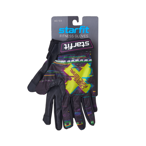 Перчатки для фитнеса WG-104, с пальцами, M, черный/мультицвет