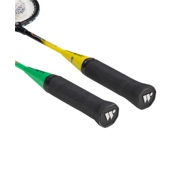 Набор для бадминтона Steeltec 216K, 2 ракетки, 2 волана, желтый/зеленый, детский