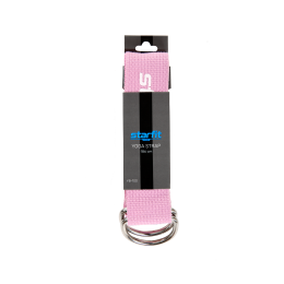 Ремень для йоги Core YB-100 186 см, хлопок, розовый пастель